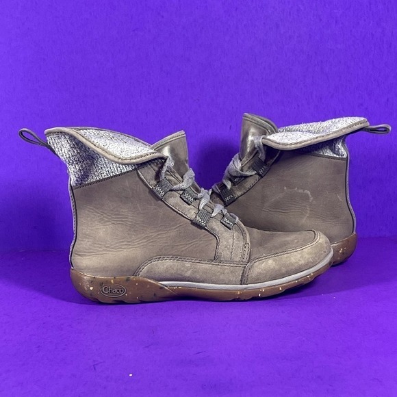 Chaco Women's Size 7 Barbary Chukka Hiking Boots Gray Lace Up Leather JCH199802 - Picture 6 of 9